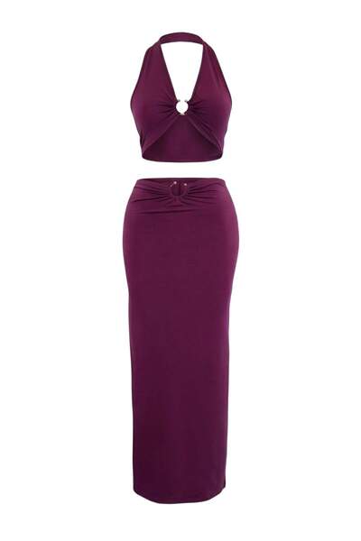 Συλλογή Trendyol Σετ Πλεκτό Αξεσουάρ Παραλίας με Λεπτομέρεια Μούρνταμπλες TBE...