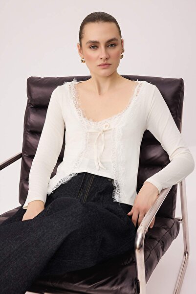 Συλλογή Trendyol Εκρού 2 τεμαχίων Κανονική/Κανονική εφαρμογή Μαλακή πλεκτή μπ...