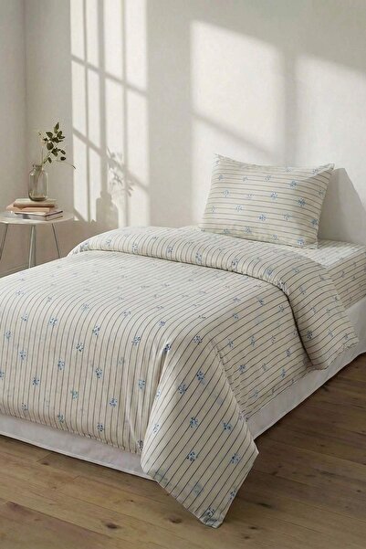 TRENDYOLMİLLA HOME طقم غطاء لحاف مفرد مزين بالزهور مع ملاءة مطاطية TPHSS26TKN...