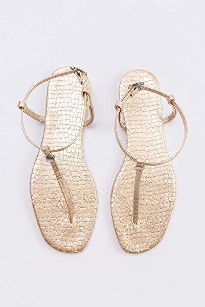 TRENDYOL SHOES Χρυσά γυναικεία σανδάλια