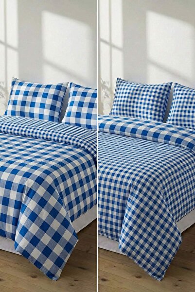 TRENDYOLMİLLA HOME Σετ Παπλωματοθήκη Διπλού Μεγέθους με Σχέδιο Καρό χωρίς Σεν...