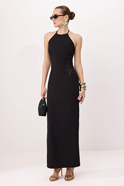 Συλλογή Trendyol Μαύρο ίσιο διαφανές υφαντό φόρεμα Finike Maxi & φόρεμα αποφο...