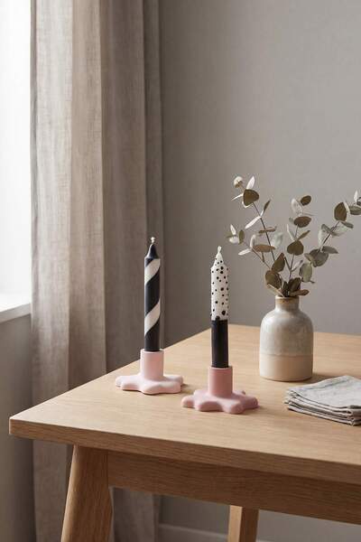 TRENDYOLMİLLA HOME Set of 2 Colored Candlesticks (Candle Holder Not Included)...