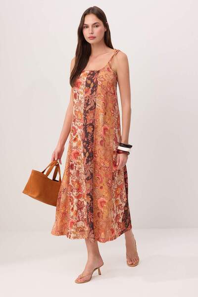 Συλλογή Trendyol Πολύχρωμο σχέδιο σάλι με μοτίβο Boho/Boho Chic A-Line, αμάνι...