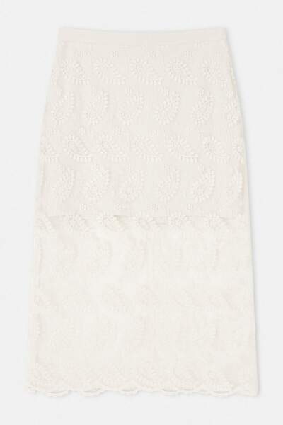 Συλλογή Trendyol Περιορισμένης Έκδοσης Λευκό Σάλι με Μοτίβο Μίντι Πλεκτό Τούλ...