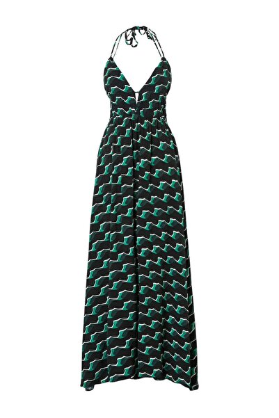 Συλλογή Trendyol Πράσινο-Πολύχρωμο Γεωμετρικό Σχέδιο Μίντι Υφαντό Φόρεμα TWOS...