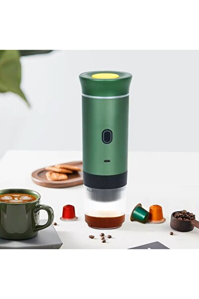 Vest Espressor portabil, 15 bari, 7500 mAh, verde, încălzire automată