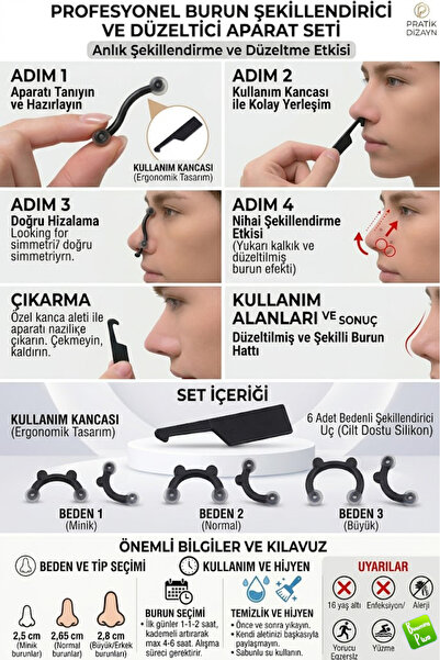 Genel Markalar Burun Kaldırma Aparatı Pratik Yukarı Kaldırıcı Şekillendirici ...