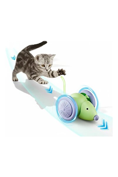 miraza Jucarie Pisici Soricel Automat, Evita Obstacolele, Coada LED RGB, Inca...