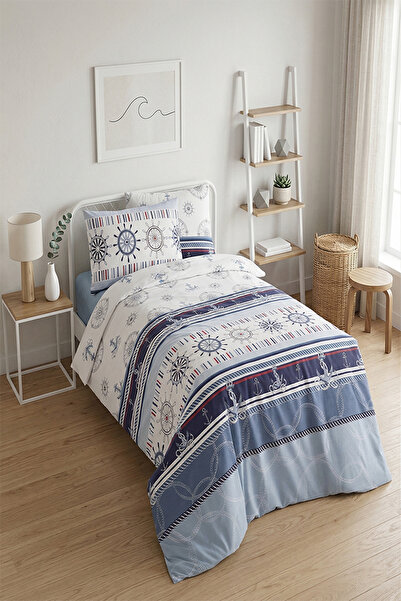 Marine 100% Cotton Single Duvet Cover Set 160x220 cm
