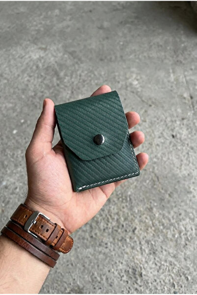 Çanta Trend Γνήσιο δερμάτινο πορτοφόλι με σχέδιο πλέγματος σε χρώμα στρατιωτι...