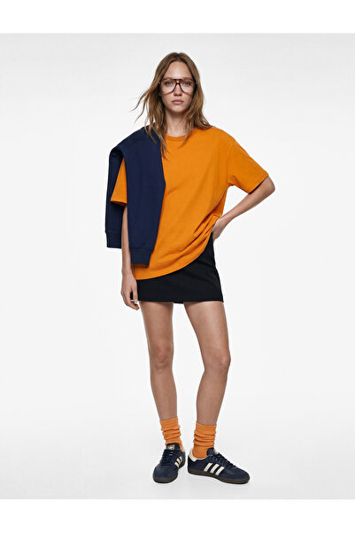 Koton Άνετο μπλουζάκι με κοντό μανίκι και λαιμόκοψη ποδηλάτου, σετ Βαμβάκι τε...