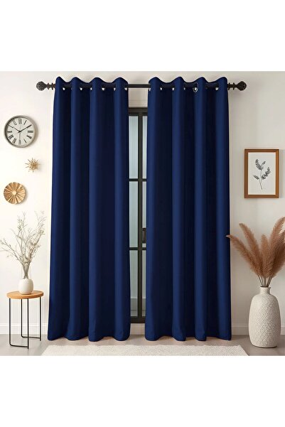 PON Set of 2 Blackout Curtains Navy Blue 140 x 175h cm – Thermal Insulation