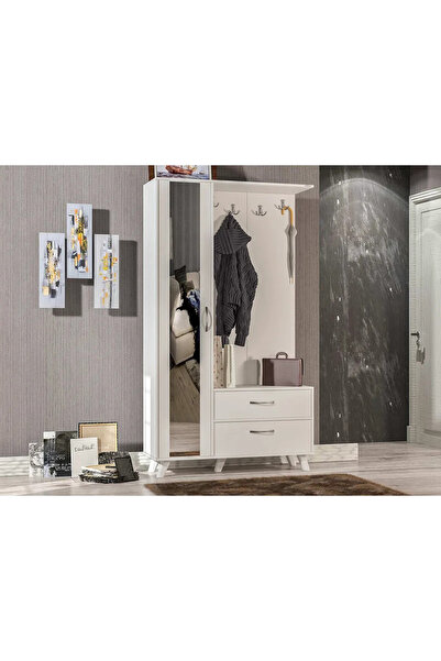 Abre vm-342 BEYAZ VESTİYER PORTMANTO AYAKKABILIK