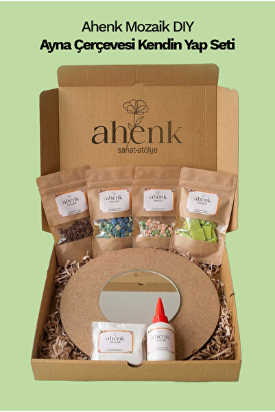 Ahenk Sanat Atölye Ahenk Mozaik Mozaik Ayna Yapım Seti (Yuvarlak) Eğlenceli K...