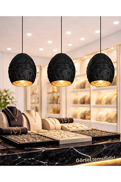 Bozyaka Aydınlatma JM Dekoratif İthal İçi Gold Cam Tekli Tavan Sarkıt Modern ...
