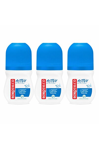 Borotalco Σετ Αποσμητικό Roll-On Ενεργών Θαλασσινών Αλατιών, 3 x 50 ml