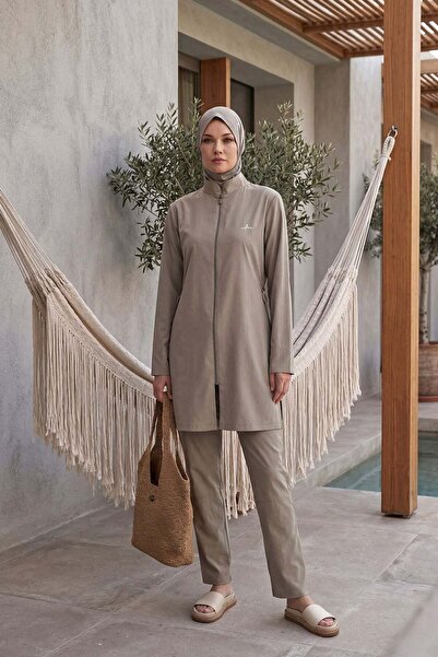 Haşema Mink Woven 5 Piece Full Hijab Swimsuit Set 6026