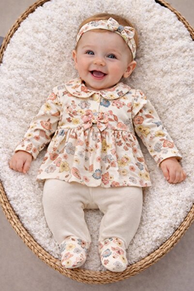 minicayzen Bow Detail Floral Baby Dress and 5-Piece Set