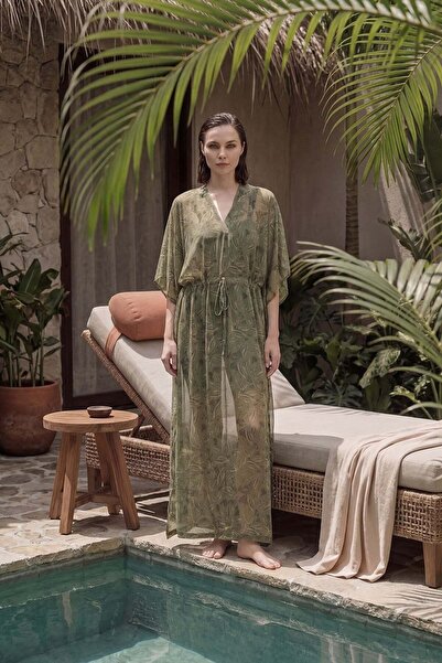 Haşema Πράσινο μακρύ Pareo με φλοράλ σχέδιο 5060