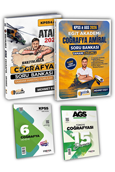 Eğit Akademi 2026 KPSS MEB-AGS Haritalarla Atak + Amiral Coğrafya Soru Bankas...