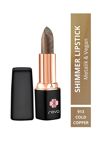 REVA Shimmer Lipstick Metalic Cold Copper-Brown Series-Işıltı Ruj Kahve Seris...