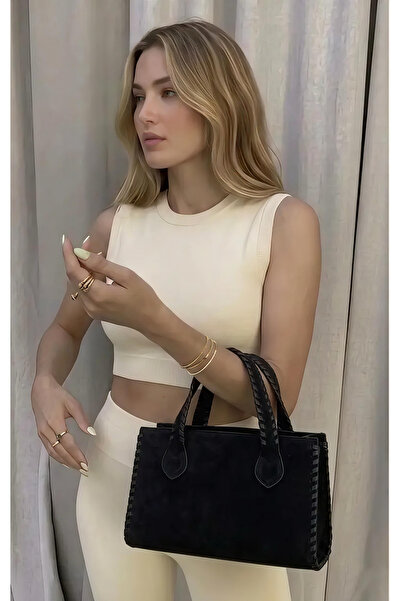 Pera Collection Black Women's Shoulder and Hand Bag with Strap