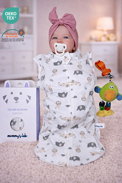 Mommyslab 0-4 Ay Yeni Sezon Desenli Renkli Çıtçıtlı Fermuarlı Tulum Kundak % 100 PAMUK (OEKO TEX CIF BELGELİ)