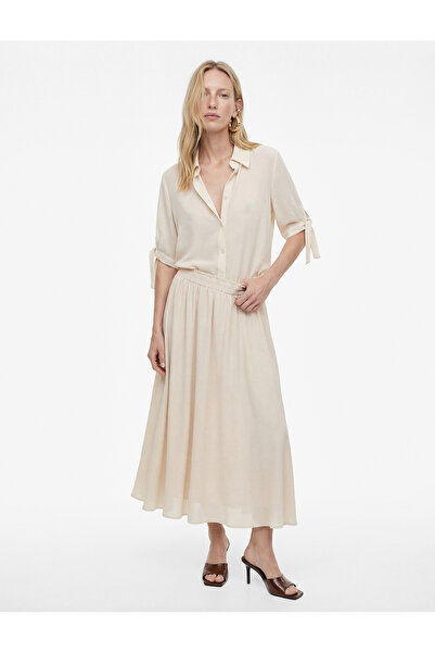 Koton Πουκάμισο από ύφασμα Aerobin με λεπτομέρεια δεσίματος και κοντό μανίκι ...