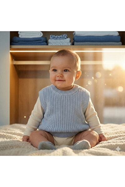 Nimini Kids Bisiklet Yaka Selanik Örgü Triko Unisex Bebek Çocuk Süveter (0-5 ...