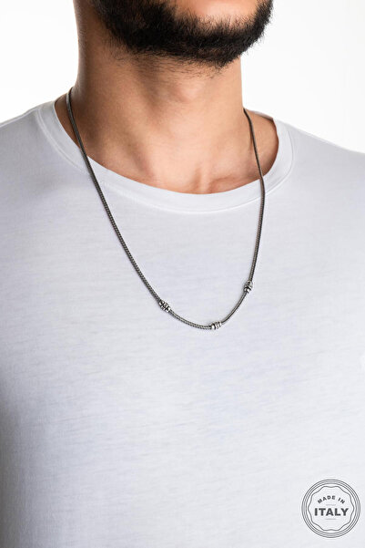 So CHIC... İtalyan Modern 63 Cm Gümüş Erkek Kolye