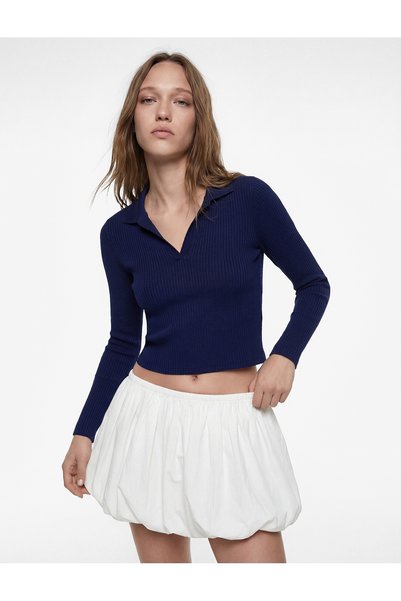 Koton Tricou cu mânecă lungă, croială slim, cu guler polo