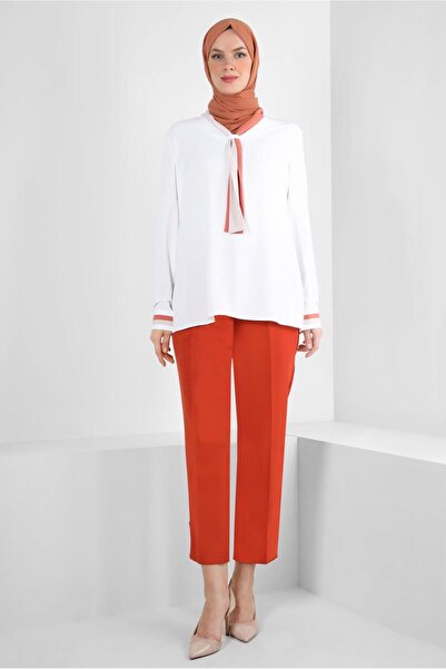Alvina BLUZ 43800 WITH COLLAR BINDING DETAIL