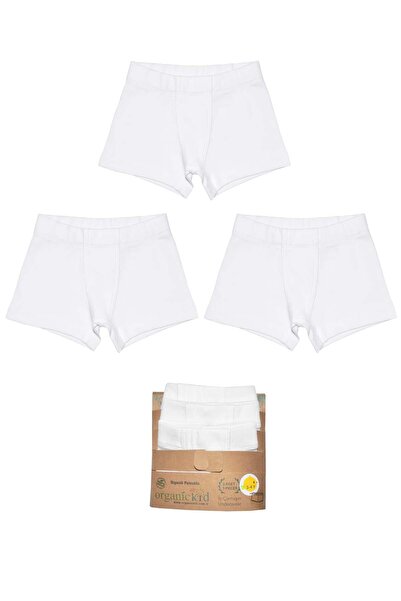 OrganicKid Basic Erkek Çocuk Beyaz İç Çamaşır Set 3'lü
