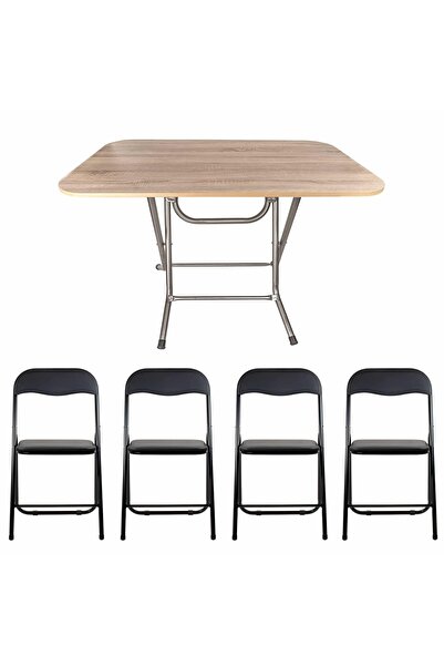 FOXMAG24 Folding table with MDF top, dimensions 70x120x73 cm plus 4 x folding...