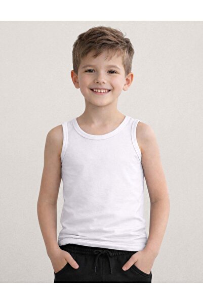 OrganicKid Beyaz Erkek Çocuk Beyaz Atlet Seti 3'lü