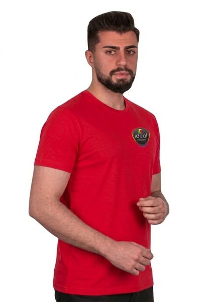 İDEAL REKLAM Company-Specific Printed Custom Made Crew Neck T-Shirt Red