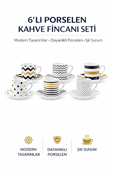 Karaca Nossa 6 Kişilik Kahve Fincanı Takımı 80 Ml