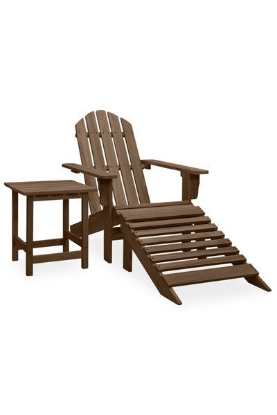 Concept Scaun de grădină Adirondack & otoman&masă maro lemn masiv brad