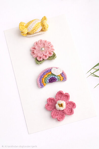 Newborn Baby Buckle Handcrafted 4-Piece Mixed Set Hairless Baby Buckle