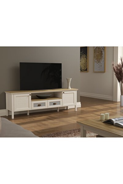 Sakura Ahşap Hunerika Tilio Premium 2 Çekmeceli 2 kapak tv ünitsi -Legnano/kr...