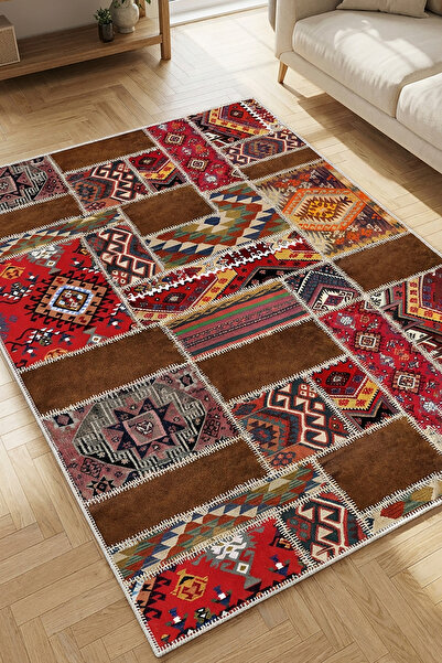 Decomia Home Dijital Baskılı Kaymaz Dot Taban Makinede Yıkanabilir Modern Pat...