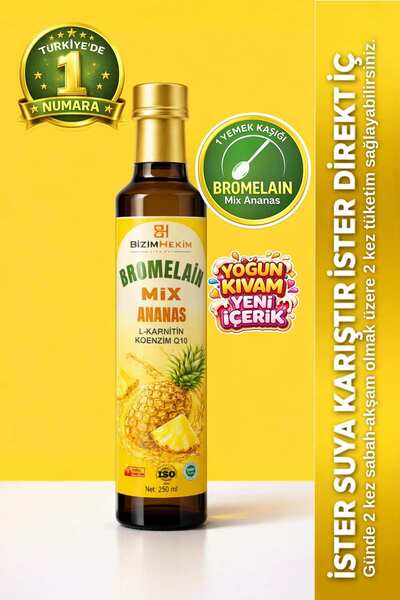 BİZİMHEKİM ŞİFA EVİ Bromelain Ananas İçeren Detox Şurubu