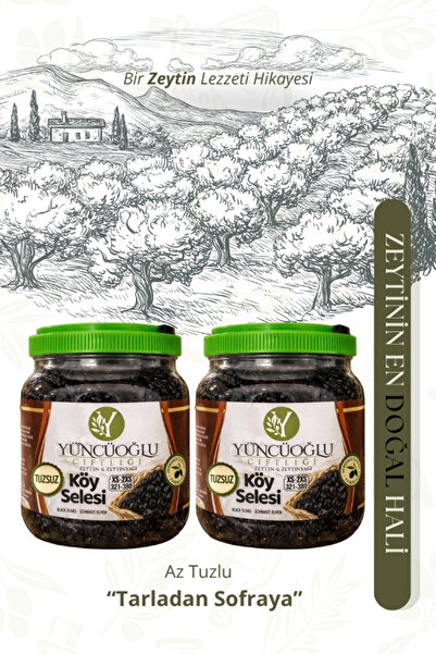 Çiftliği Tuzsuz Köy Selesi XS-2XS - Doğal Fermente Katkısız Siyah Zeytin 900 Gr x 2 Adet