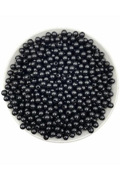 Hedef Bijuteri 25gr 5mm mărgele de perle din plastic negru, mărgele pentru co...
