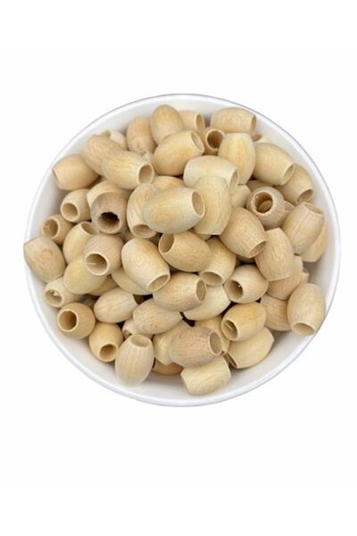 Hedef Bijuteri 12X16Mm Oval Almond Model Raw Wood Board Beads (50Gr-,~75 Pieces)