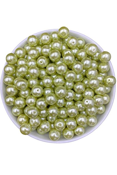 Hedef Bijuteri Mărgele de perle de sticlă de culoare verde deschis de 12 mm, ...