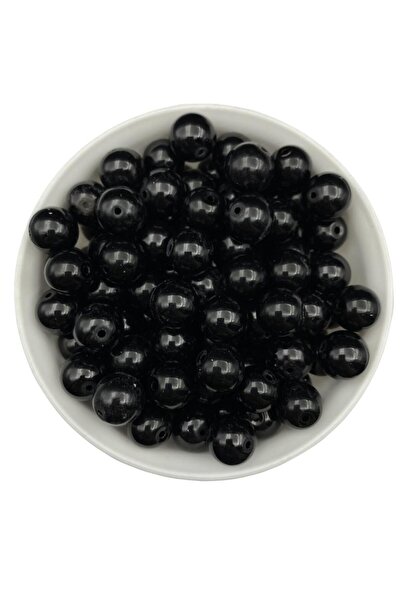 Hedef Bijuteri Mărgele de perle de sticlă de culoare neagră de 14 mm, mărgele...