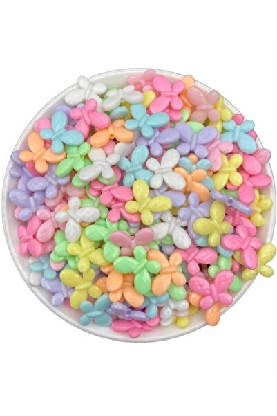 Hedef Bijuteri 25gr Mărgele din plastic colorate pastel, model fluture, de 13...