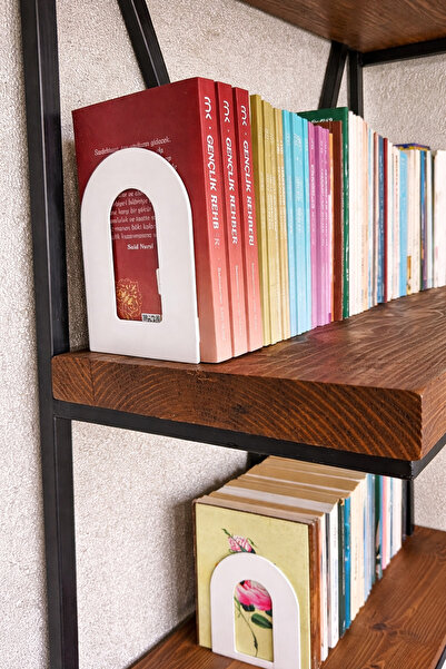 VENON 2 τεμάχια ΛΕΥΚΟ Μεταλλικό Στήριγμα Βιβλίων Διακοσμητικό αξεσουάρ για το...